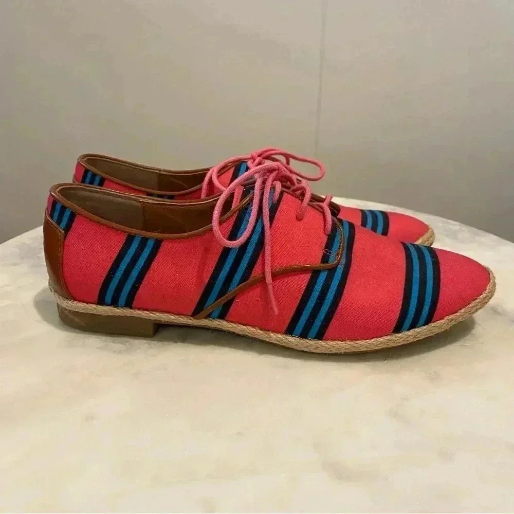 DV Dolce Vita Pink & Blue Canvas Lace-up Oxfords​​